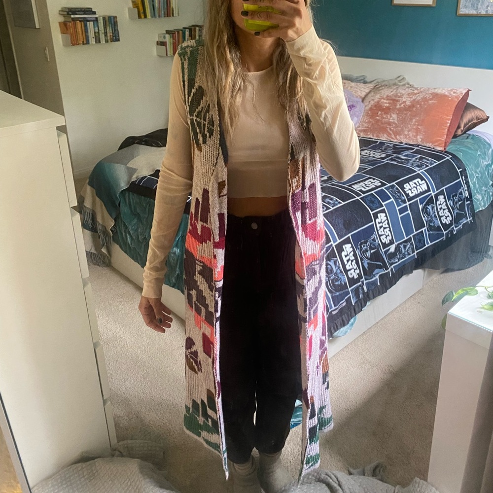 Boho maxi vest from Anthropologie